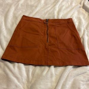 Brown Zipper Skirt